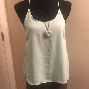 H&M sheer teal top - 6